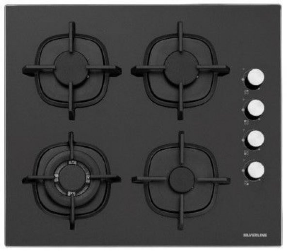 Silverline CS5429B01 Siyah Cam Woklu Ankastre Ocak ürün görseli 1