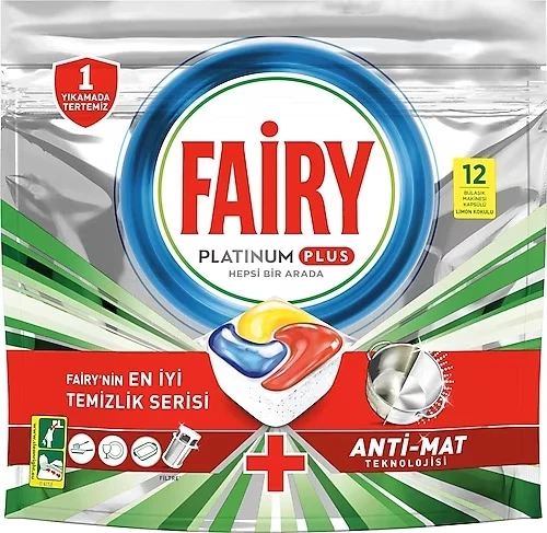 Fairy Platinum Plus Bulaşık Makine Deterjanı 12 Tablet ürün görseli 1