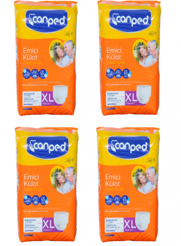 Canped Emici Külot Ekstra Büyük Boy XL 30'lu 4 Adet Hasta Bezi ürün görseli 1