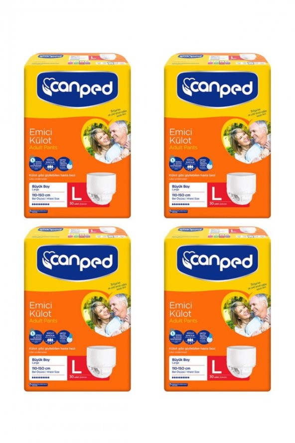 Canped Emici Külot Büyük Boy L 30'lu 4 Adet Hasta Bezi ürün görseli 1