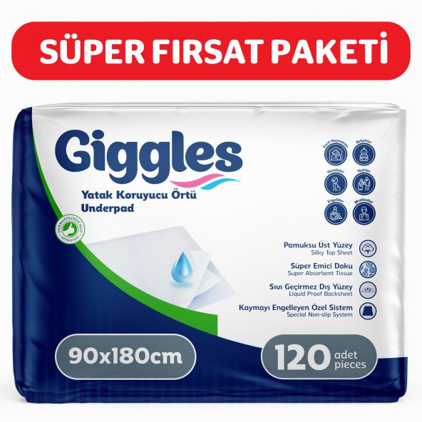 Giggles 90x180 Yatak Koruyucu Örtü 4 x 30 Adet ürün görseli 1