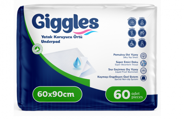 Giggles 60 x 90 Yatak Koruyucu Örtü 30lu 2 Paket 60 Adet ürün görseli 1
