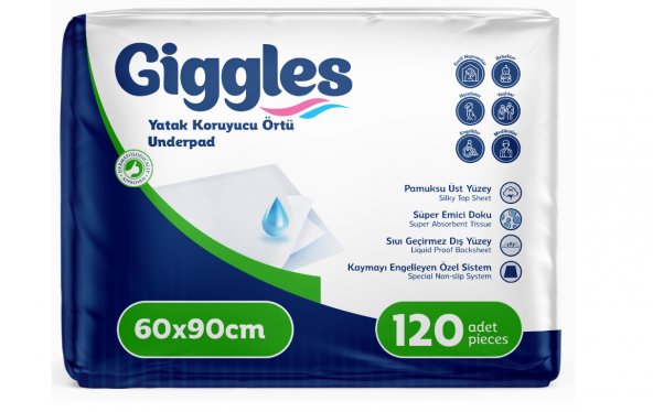 Giggles 60 x 90 Yatak Koruyucu Örtü 30lu 4 Paket 120 Adet ürün görseli 1