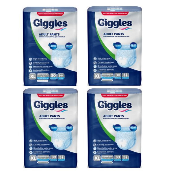 Giggles Emici Külot Ekstra Büyük Boy XL 30'lu 4 Adet Hasta Bezi ürün görseli 1