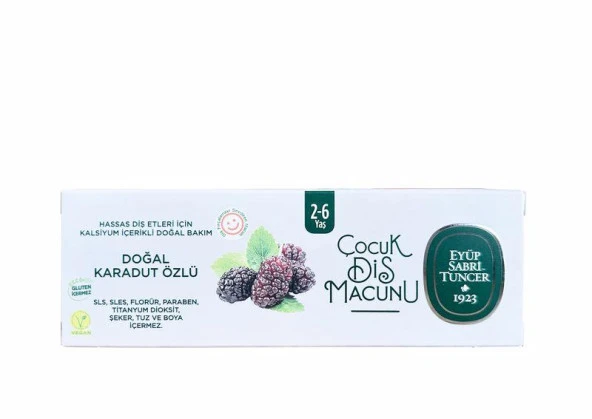 Eyüp Sabri Tuncer Doğal Karadut Özlü 2-6 Yaş Çocuk Diş Macunu 60 ml ürün görseli 1