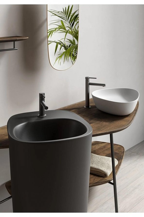 Vitra Origin Mat Siyah Large Yüksek Lavabo Bataryası A4255836WTC ürün görseli 1