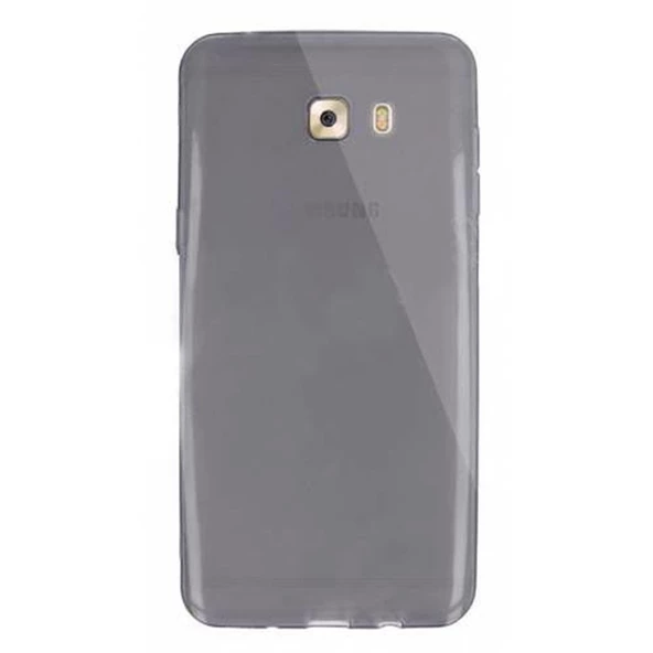 Samsung Galaxy C9 Pro (C9000) Kılıf Soft Silikon Şeffaf-Siyah Arka Kapak ürün görseli 1