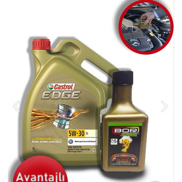 CASTROL EDGE 5W-30 5LT (2025 ürt) BOR POWER PREMINIUM 200 ML HEDİYELİ ÜRÜN ürün görseli 1