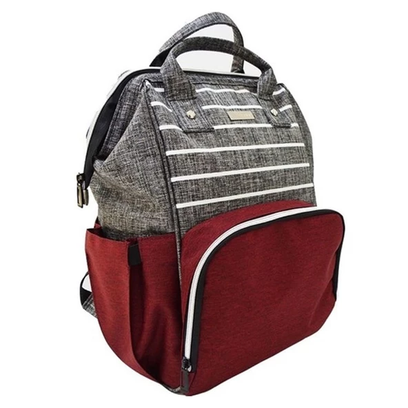 Lullaby Lby-302 Gri+Bordo Sırt Çantası ürün görseli 1