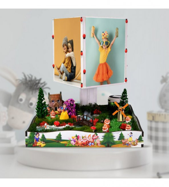 Kişiye Özel Masal Anlatan Pamuk Prenses ve 7 Cüceler Temalı Teraryum Led Işıklı Gece Lambası ürün görseli 1