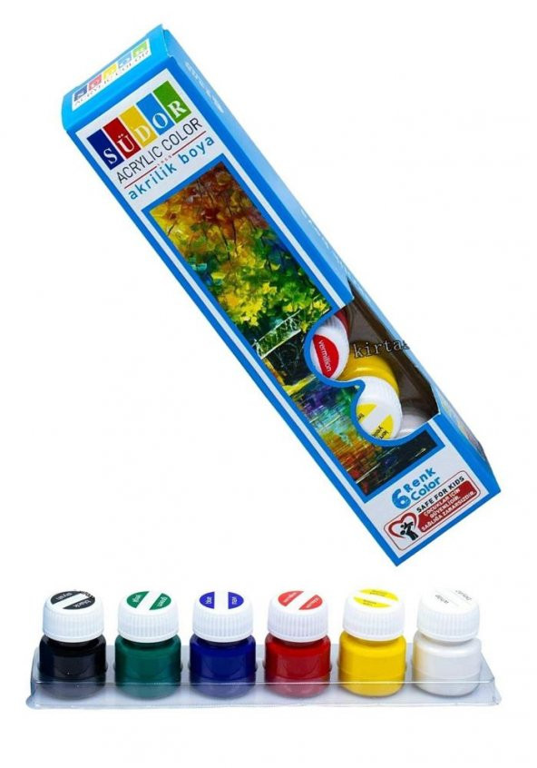 Akrilik Boya 6 Renk 20 ml 1 Paket Akrilik Boya Seti 6 lı Ahşap Tuval Taş Ağaç Boyamalar İçin İdea Boyama Seti ürün görseli 1