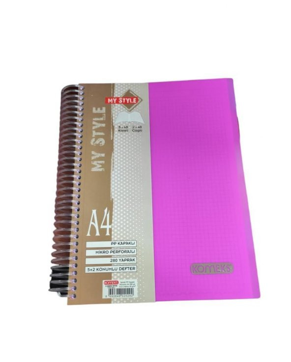 KOMEKS SEPERATORLU DEFTER PP A4 280 YP 5 K+2 C ürün görseli 1