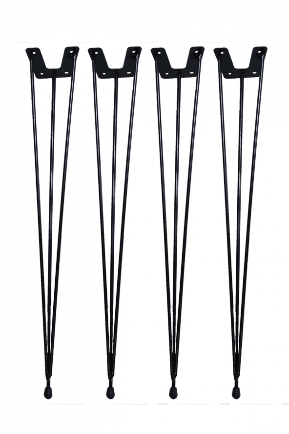 Firkete Tel Sehpa Ayağı Siyah (4 adet - 54 cm.) ürün görseli 1