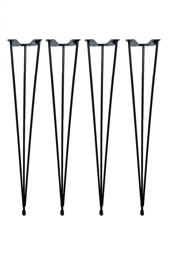 Firkete Tel Sehpa Ayağı  (4lü Paket - 46 cm - Siyah Renkli) ürün görseli 1