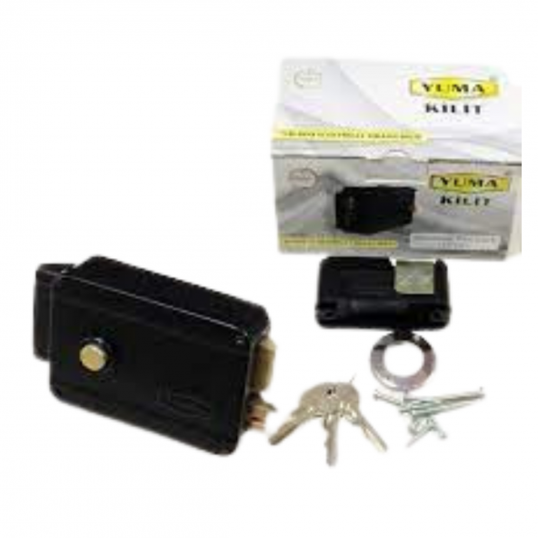 Elektrikli Tirajlı Kilit/Otomatik Kilit/YM-609/Demir Kapı Kilidi/3 Anahtarlı (14cm) ürün görseli 1