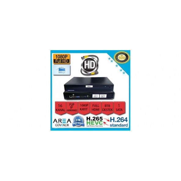 16 Kanal 8MP 1440P Xmeye NVR IP Kamera Kayıt Cihazı ürün görseli 1
