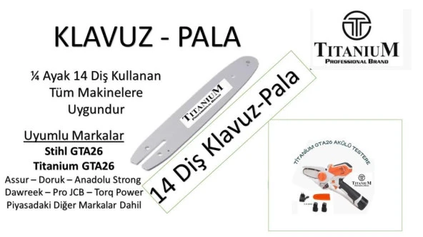 AKÜLÜ EL BUDAMA TESTERESİ KLAVUZU - PALASI 1/4 AYAK 14 DİŞ GTA26 ürün görseli 1