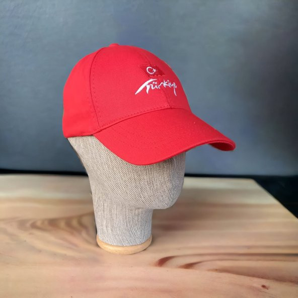 salarticaret Unisex Türkiye Nakışlı Kırmızı Şapka ürün görseli 1