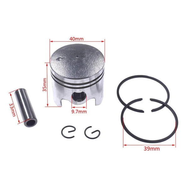 BG430 / CG430 TIRPAN PİSTON SEGMAN SETİ KOMPLE 40MM ürün görseli 1