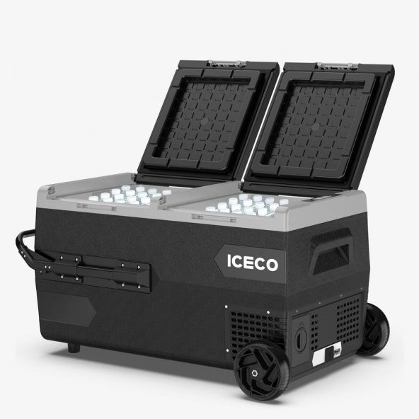 ICECO K95D 12/24Volt 95Lt Akülü/Kablolu/ Çift Bölmeli Kompresörlü Outdoor Oto Buzdolabı/Dondurucu (Akü Dahil Değildir) ürün görseli 1