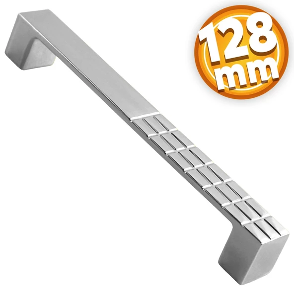Bihter Desenli Mobilya Mutfak Dolabı Çekmece Dolap Kapak Kulpu Kulpları Kulbu Krom 128 Mm Metal Kulp ürün görseli 1