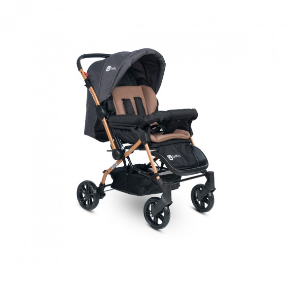 4 Baby Olympus Gold Çift Yönlü Bebek Arabası Antrasit ürün görseli 1