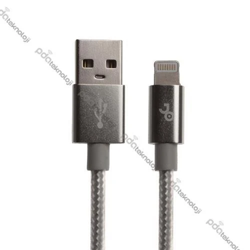 Jopus Stylish Cloth Apple Lightning Data ve Şarj  Kablo - Gümüş ürün görseli 1