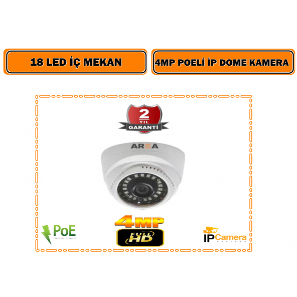 4 MP IP Poe İç Mekan Güvenlik Kamerası - 1440p - Sesli ( Mikrofon ) ürün görseli 1