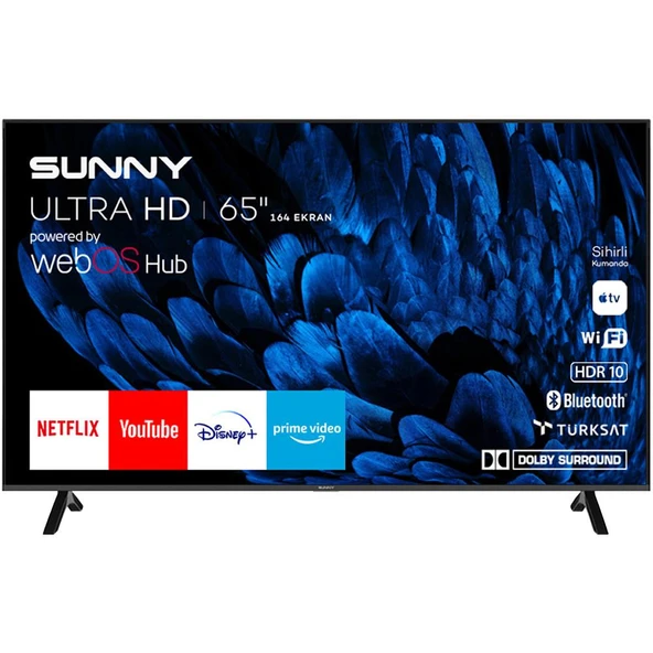 Sunny SN65FMN252 Frameless 65'' 164 Ekran 4K webOS 2.0 Smart Wifi Led TV ürün görseli 1