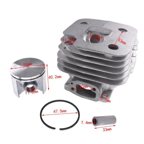 HUSQVARNA 268 TESTERE CHROME SİLİNDİR PİSTON SETİ 50 mm - Resim 2
