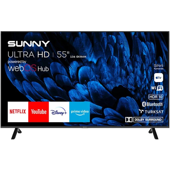 Sunny SN55FMN252 Frameless 55'' 139 Ekran 4K webOS 2.0 Smart Wifi Led TV ürün görseli 1