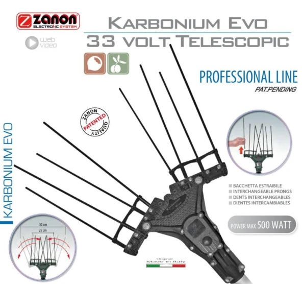 Zanon Karbonium Evo Zeytin Hasat Zeytin Silkme Makinesi 33W ürün görseli 1