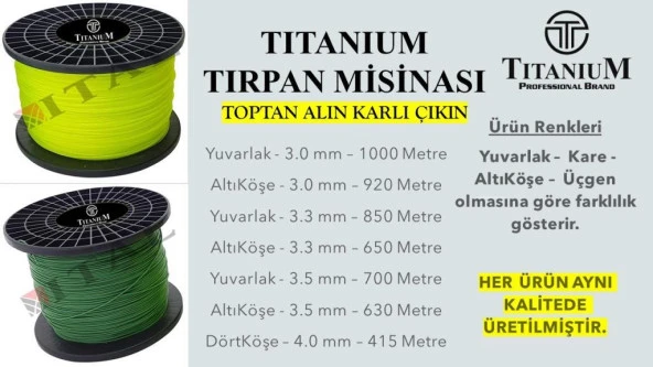 Titanium İtal Tırpan Misinası Altı Köşe 3.3 mm 650 Metre ürün görseli 1