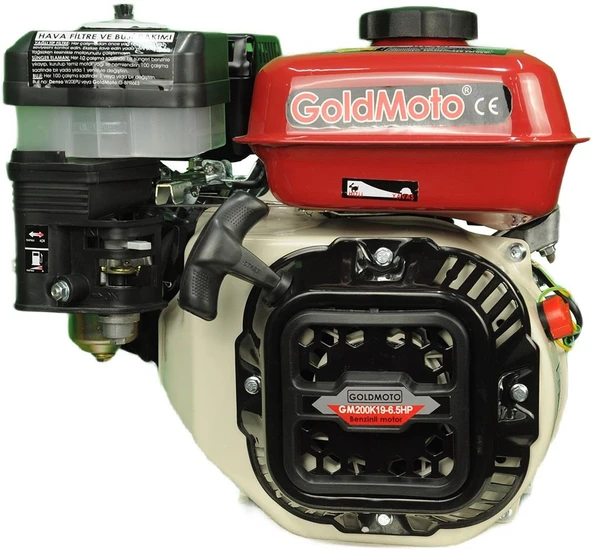 GoldMoto GM200K19 Benzinli Motor 6.5 Hp İpli Krank Mili Kamalı 19mm ürün görseli 1