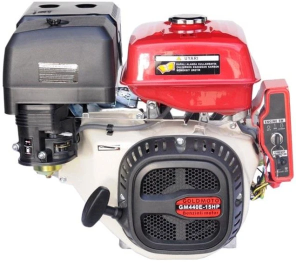 GoldMoto GM440E Benzinli Motor 15 Hp Marşlı Krank Mili Kamalı ürün görseli 1
