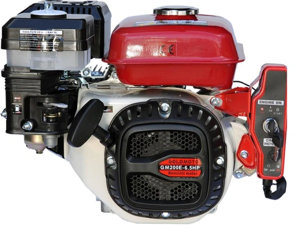 GoldMoto GM200E Benzinli Motor 6.5 Hp Marşlı Krank Mili Kamalı ürün görseli 1