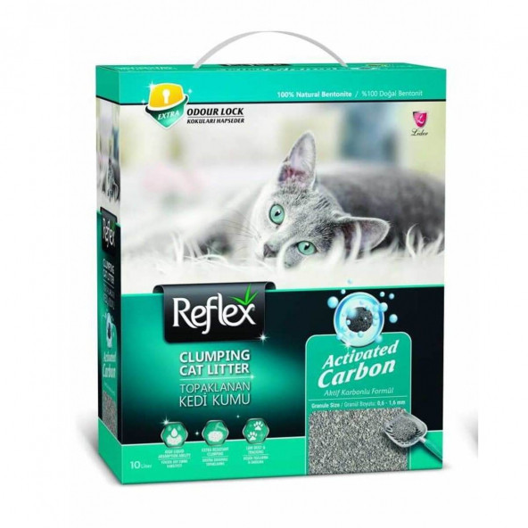 Reflex Aktif Karbonlu Topaklanan Kedi Kumu 10 Lt ürün görseli 1