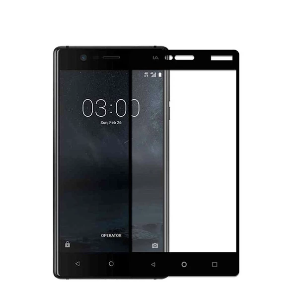 Bufalo Nokia 3 Kavisli 3D Cam Ekran Koruyucu Siyah ürün görseli 1