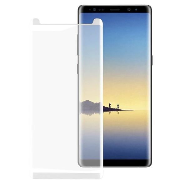 Bufalo Samsung Galaxy Note 8 (N950) Kavisli 4D Cam Ekran Koruyucu Beyaz ürün görseli 1