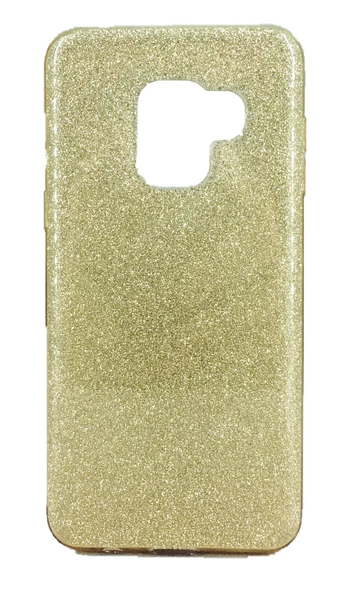 Samsung A8 Plus (A730) 3in1 Simli Silikon Arka Kapak Gold ürün görseli 1