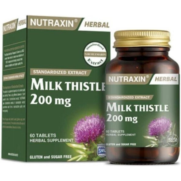 Nutraxin Herbal Milk Thistle 200mg 60 Kapsül ürün görseli 1