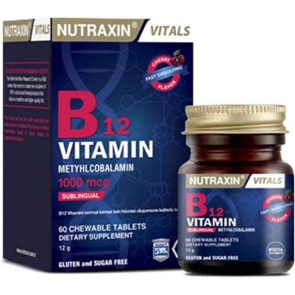 Nutraxin Vitals B12 Vitamin 60 Tablet ürün görseli 1