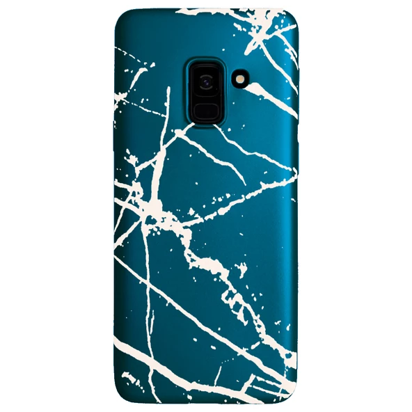 Samsung Galaxy A8 2018 (A530) Fırça Desen Silikon Arka Kapak Mavi ürün görseli 1