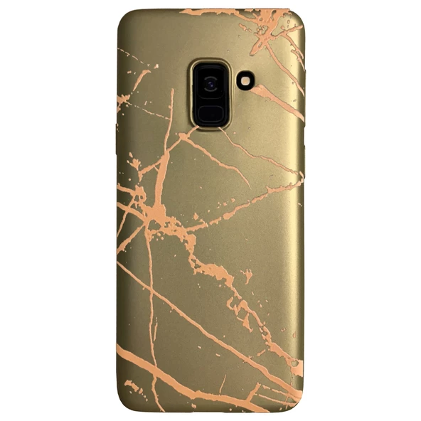 Samsung Galaxy A8 2018 (A530) Fırça Desen Silikon Arka Kapak Gold ürün görseli 1