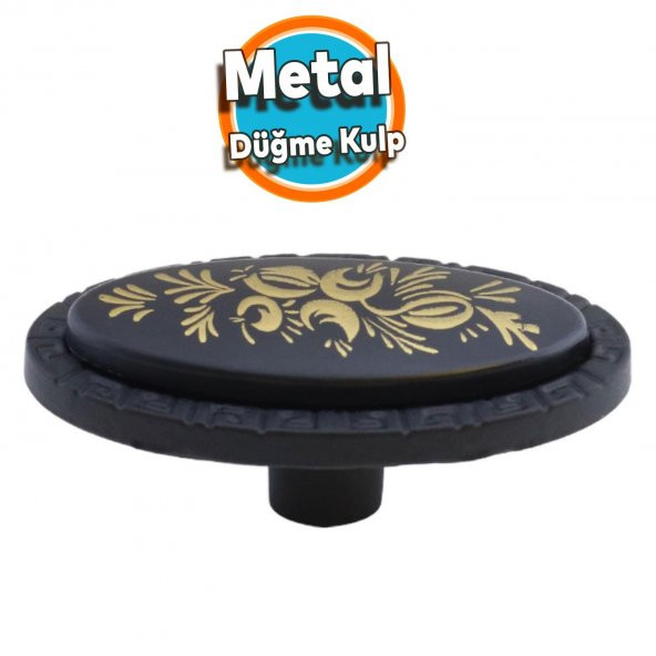 Mobilya Düğme Kulp Çekmece Dolap Kapak Kulpu Kulbu Dekoratif Metal Siyah ürün görseli 1