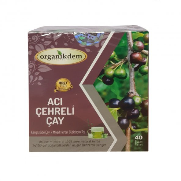 Organikdem Acı Çehreli Karışık Bitki Süzen Poşet Çay 2 x 40lı ürün görseli 1