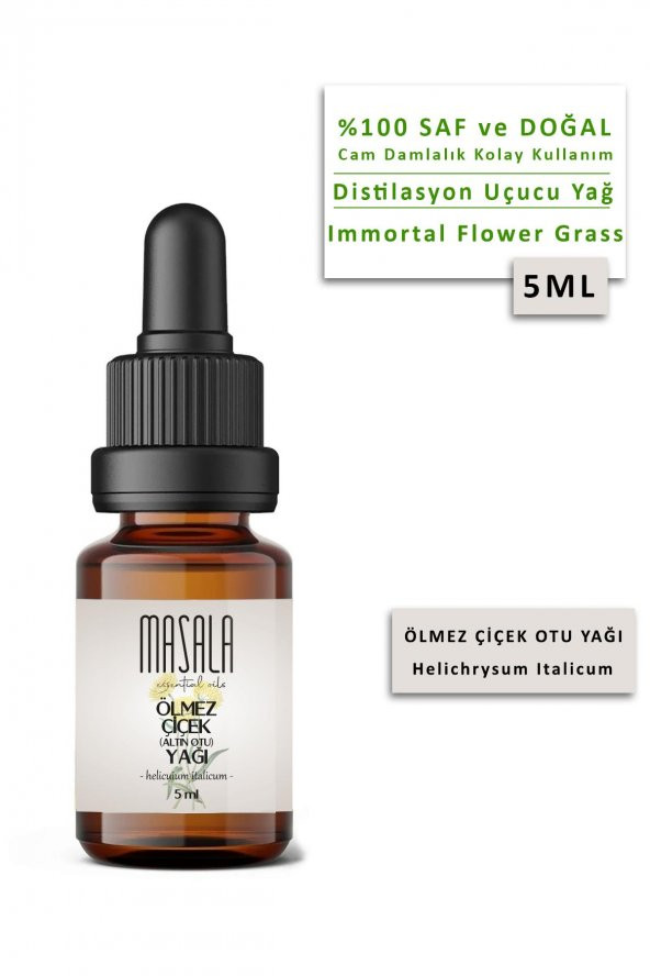 Masala Ölmez Çiçek Yağı 5 ml - Altın Otu (Helichrysum Essential Oil) ürün görseli 1