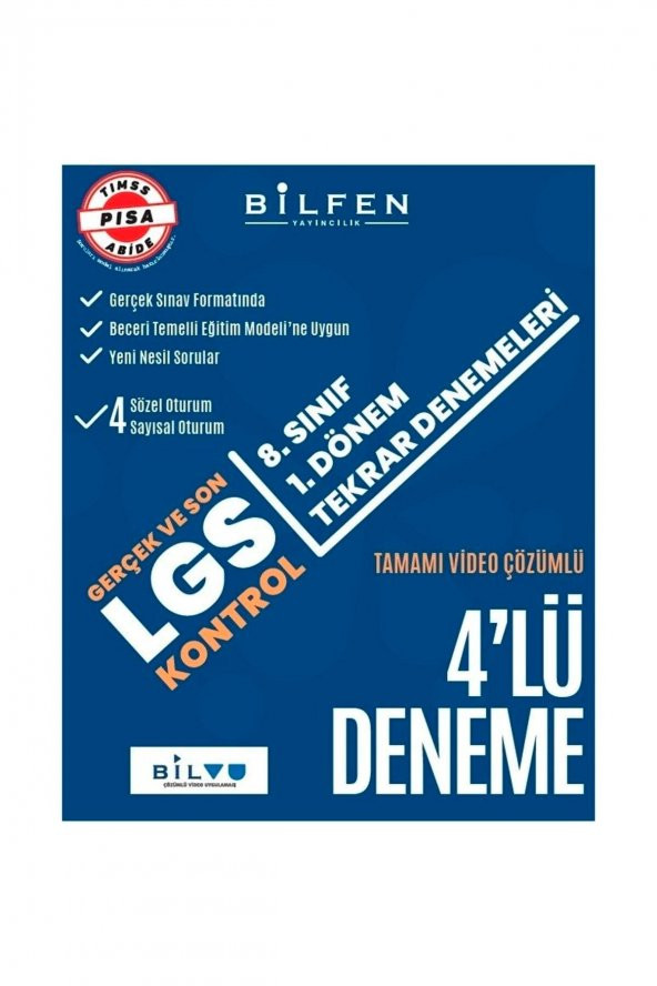 8. Sınıf Lgs Son Kontrol 1.dönem 4lü Deneme 2023 Baskı ürün görseli 1