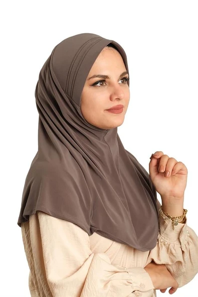 Vizon Pratik Hazır Geçmeli Tesettür Eşarp Sandy Kumaş Sade 1600_10 ürün görseli 1