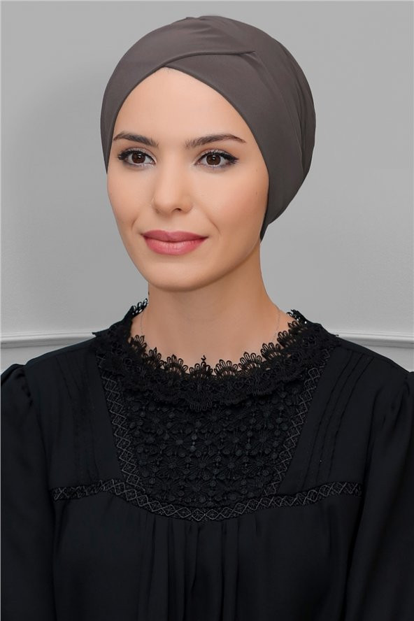 Vizon Pratik Hazır Geçmeli Tesettür Bone Sandy Kumaş Çapraz Büzgülü 1801_10 ürün görseli 1
